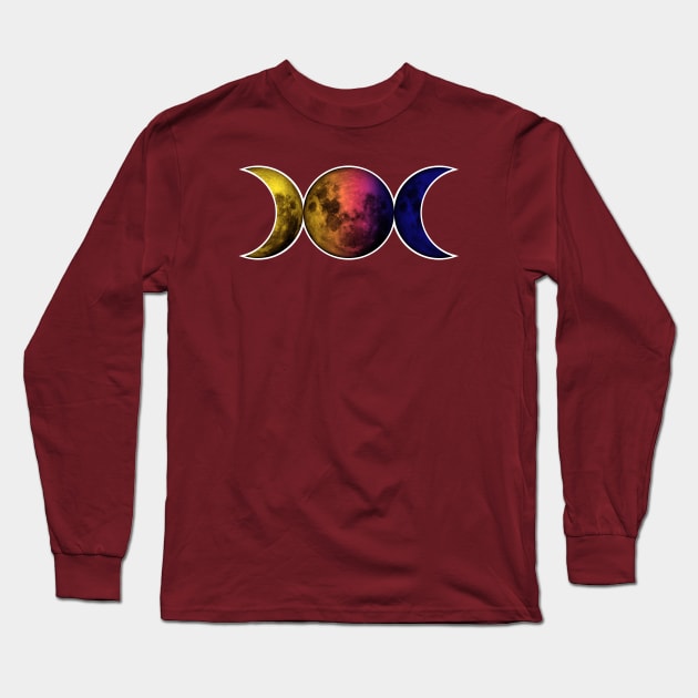 Triple Goddess symbol Long Sleeve T-Shirt by PeregrinusCreative